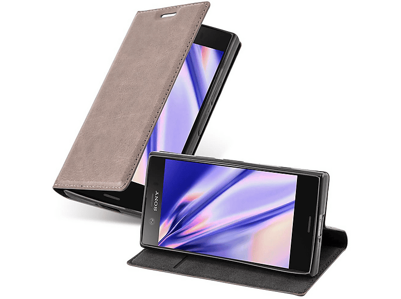 Coque Rabat Cuir PU Pour Sony Xperia XZ2 Compact - Fenêtre Visible, Aimant, Support - Protection Élégante