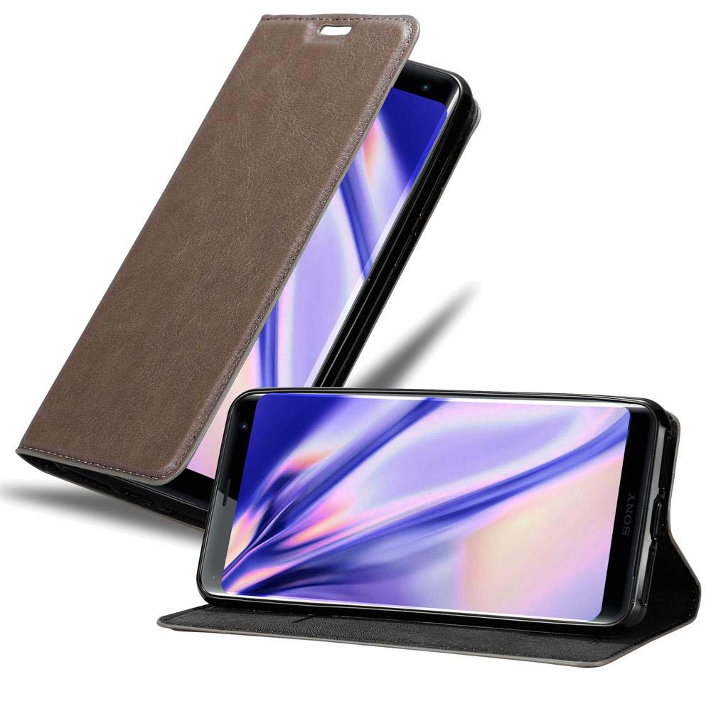 Cadorabo Custodia Portafoglio Per Sony Xperia XZ3 | Pelle Color Bruno Café Con Vani Carte E Chiusura Magnetica | Cover Book Con Funzione Stand