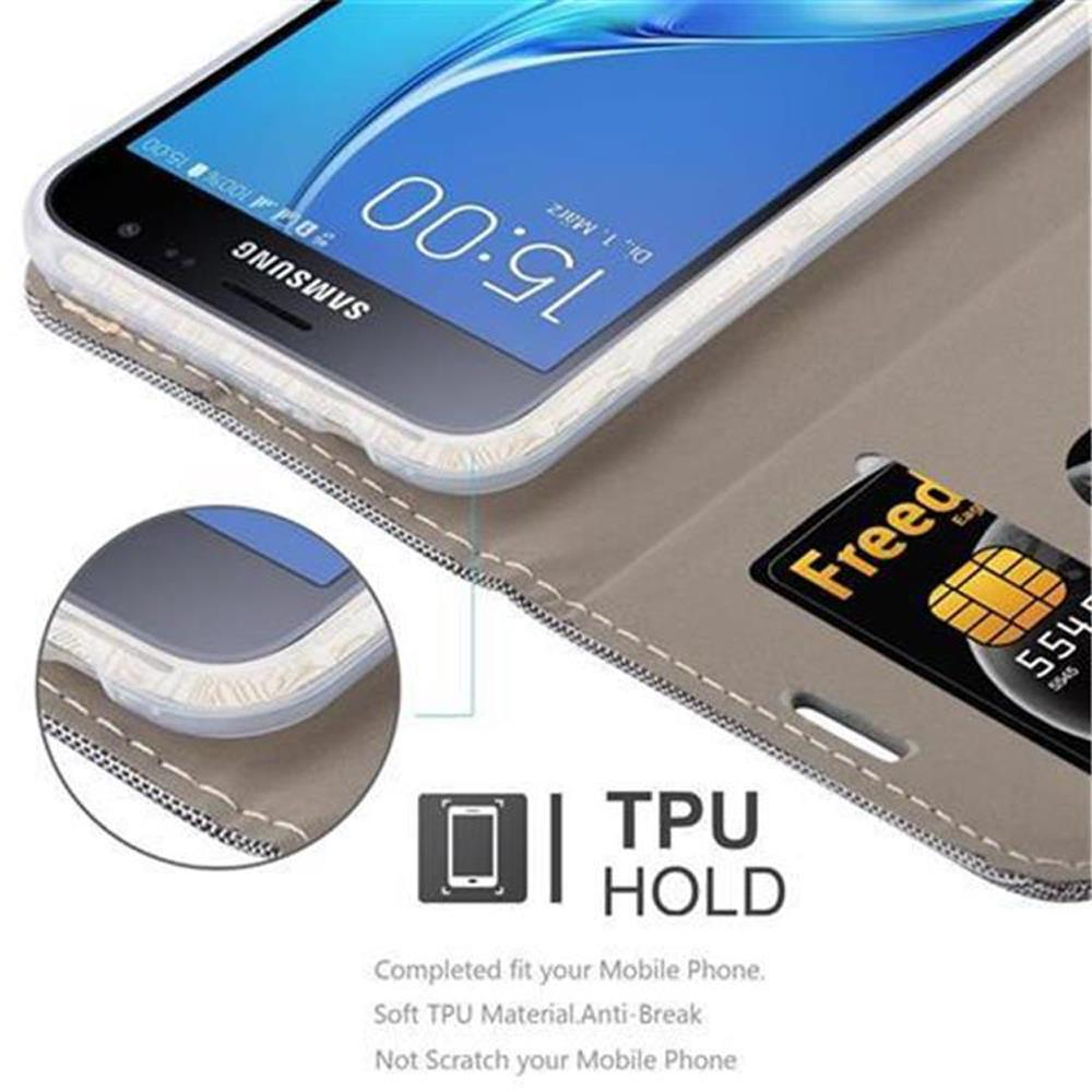 Una custodia per telefono con un telefono all'interno, una carta di credito in uno slot e un'etichetta TPU HOLD.