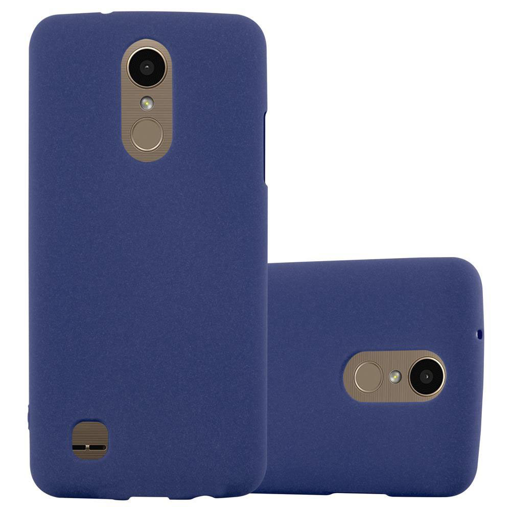 Custodia per telefono blu con un telefono all'interno e una custodia aggiuntiva.