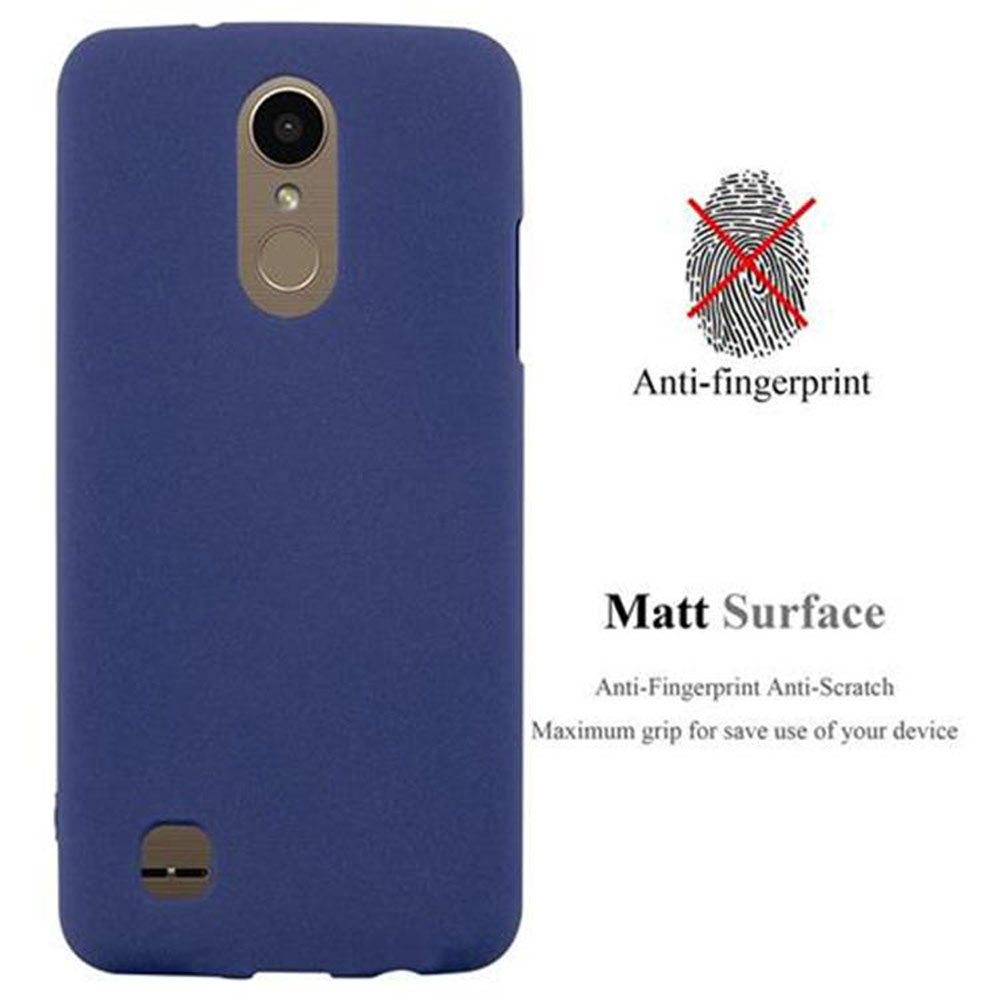 Custodia blu. Anti-impronte e antigraffio. Superficie opaca.