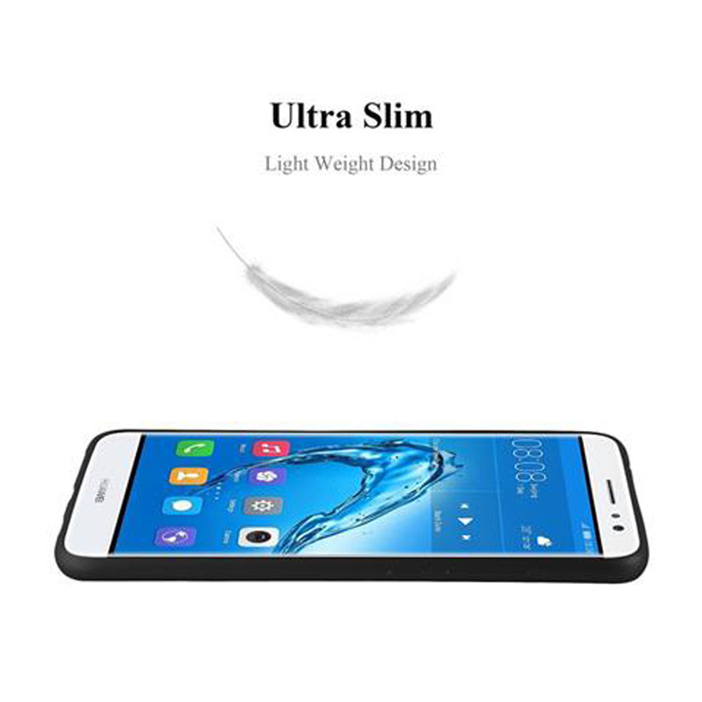 Un teléfono sobre una superficie blanca. Texto: Ultra delgado, Diseño ligero.