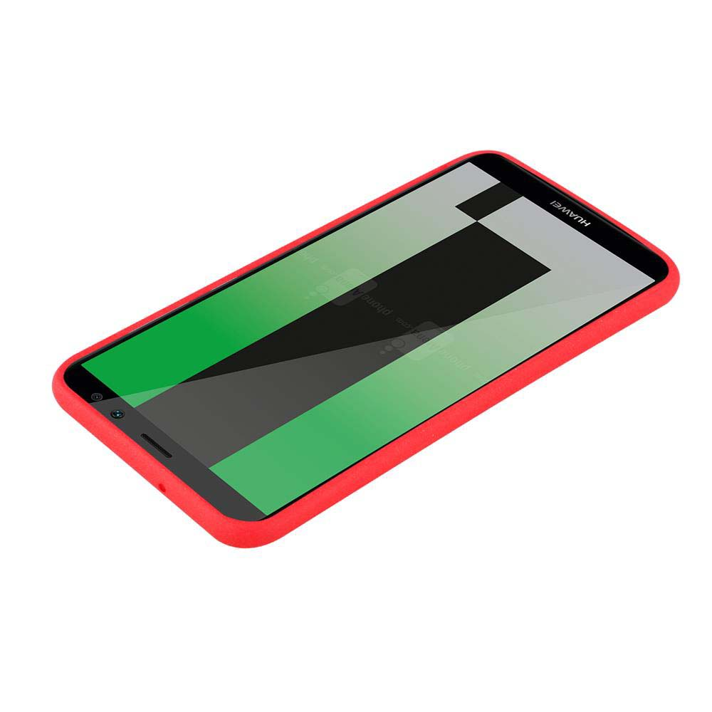 Custodia per telefono con bordi rossi, che tiene un telefono con uno schermo che mostra una sfumatura verde e nera.