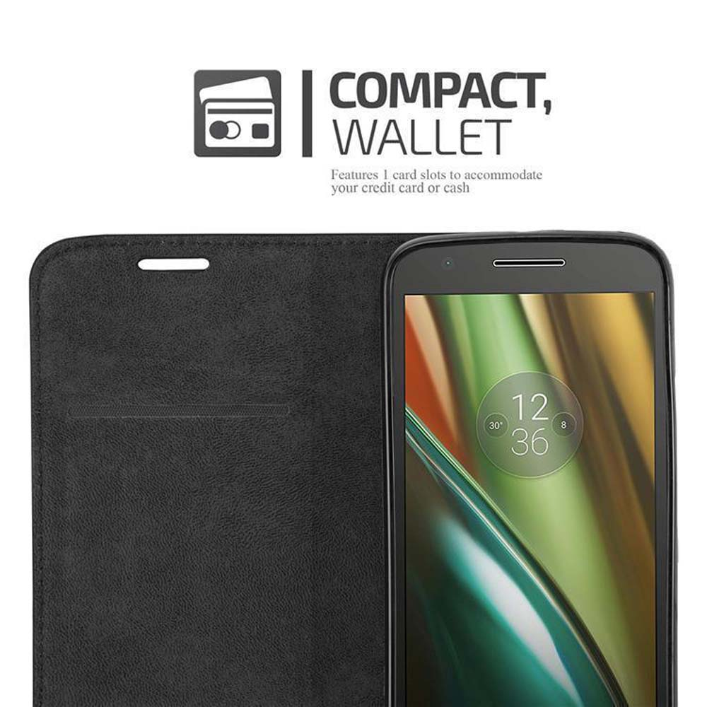 Ein schwarzes Telefon befindet sich in einer schwarzen Brieftaschenhülle.