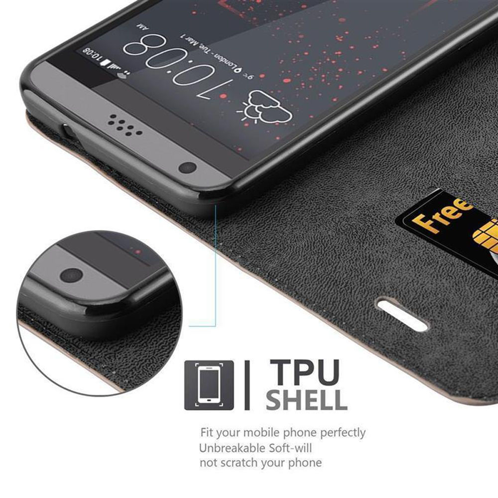 Detalle del teléfono y la funda, funda negra con ranura para tarjeta, en primer plano.
