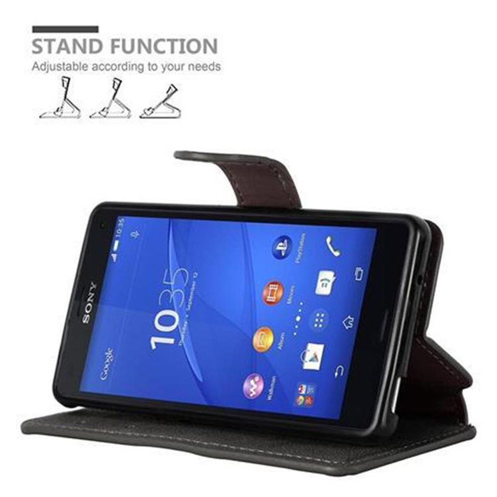 Teléfono en funda, en ángulo para mostrar la función de soporte, con el soporte visible.