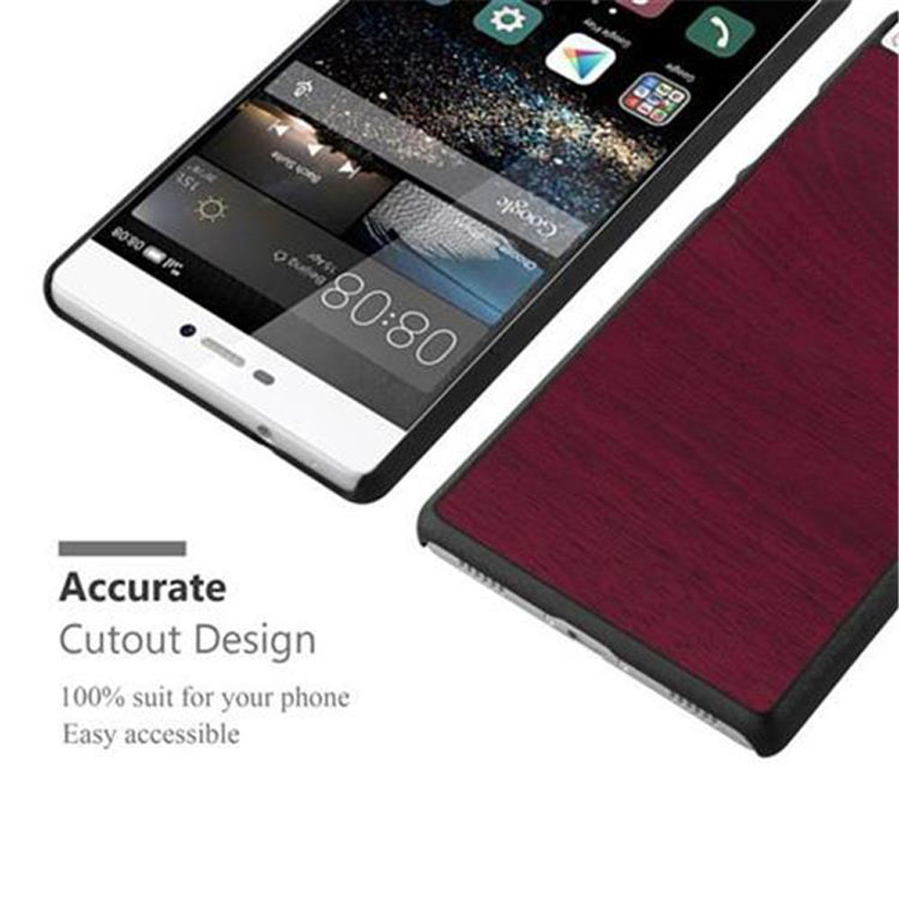 Telefono e custodia con motivo legno. Testo: Design di ritaglio preciso. 100% adatto al tuo telefono.