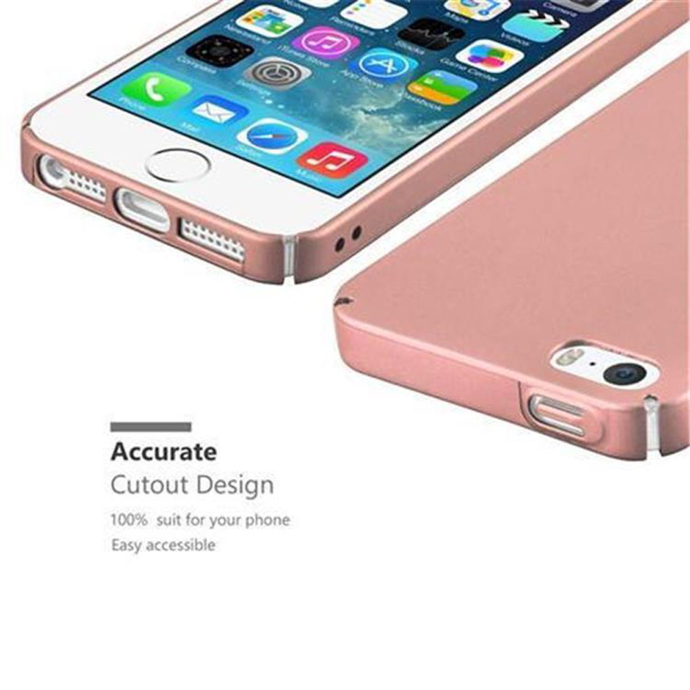 Roségoldene Handyhülle mit Telefon. Nahaufnahme von Telefon und Kanten der Hülle.