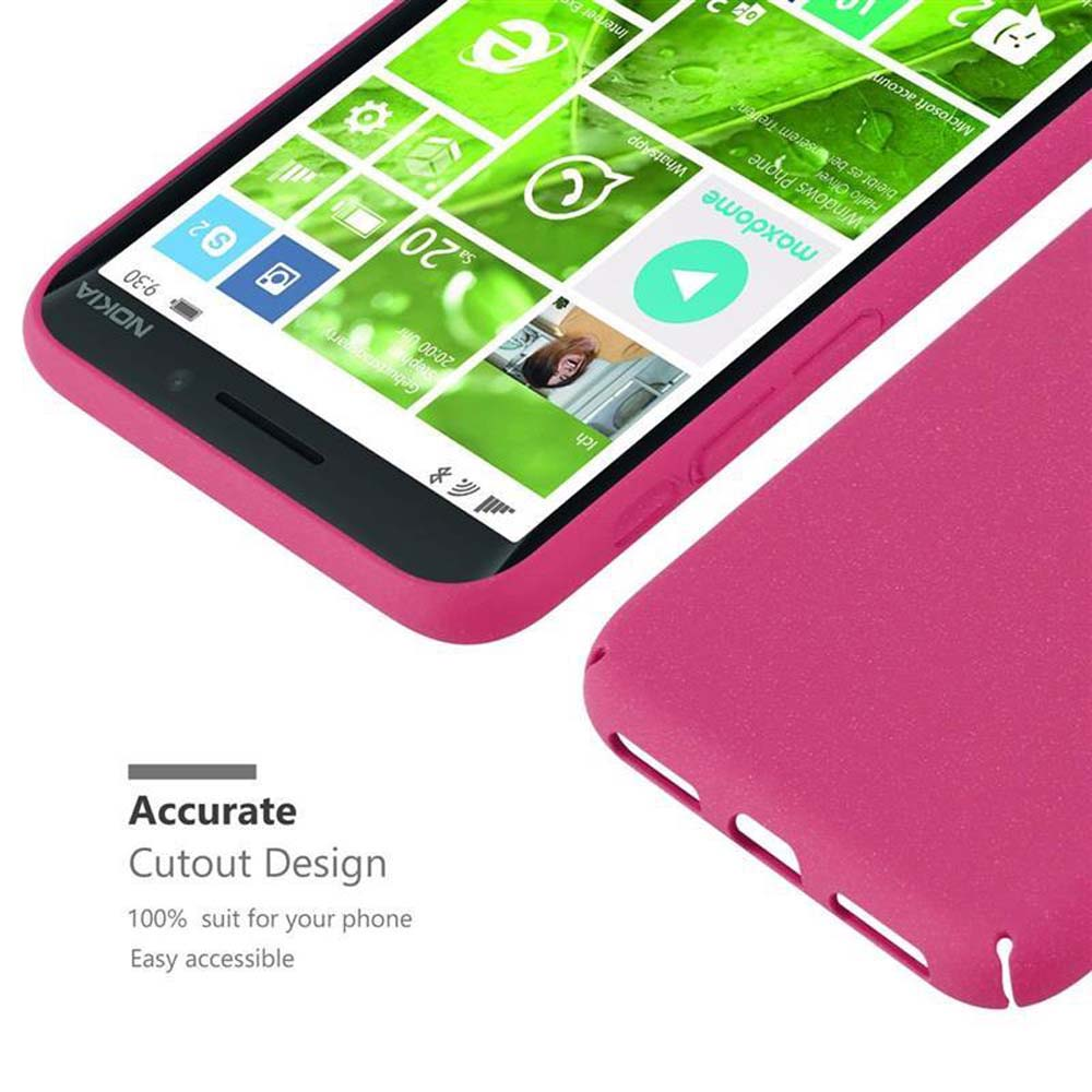 Rosa Handyhülle mit Telefon. Präzises Ausschnitt-Design. Der Bildschirm wird angezeigt.