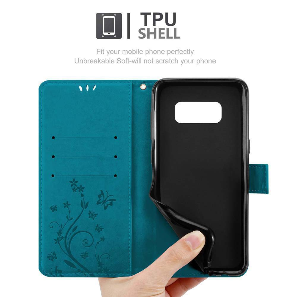 Custodia del telefono con un telefono all'interno, testo sulla custodia: TPU SHELL. Infrangibile, morbido, non graffierà il telefono.