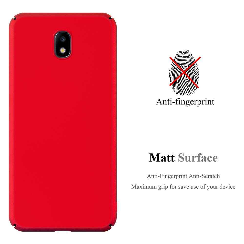Rote Handyhülle. Das Telefon hat eine rote Hülle und ein Fingerabdrucksymbol mit dem Text 'Anti-Fingerprint'.