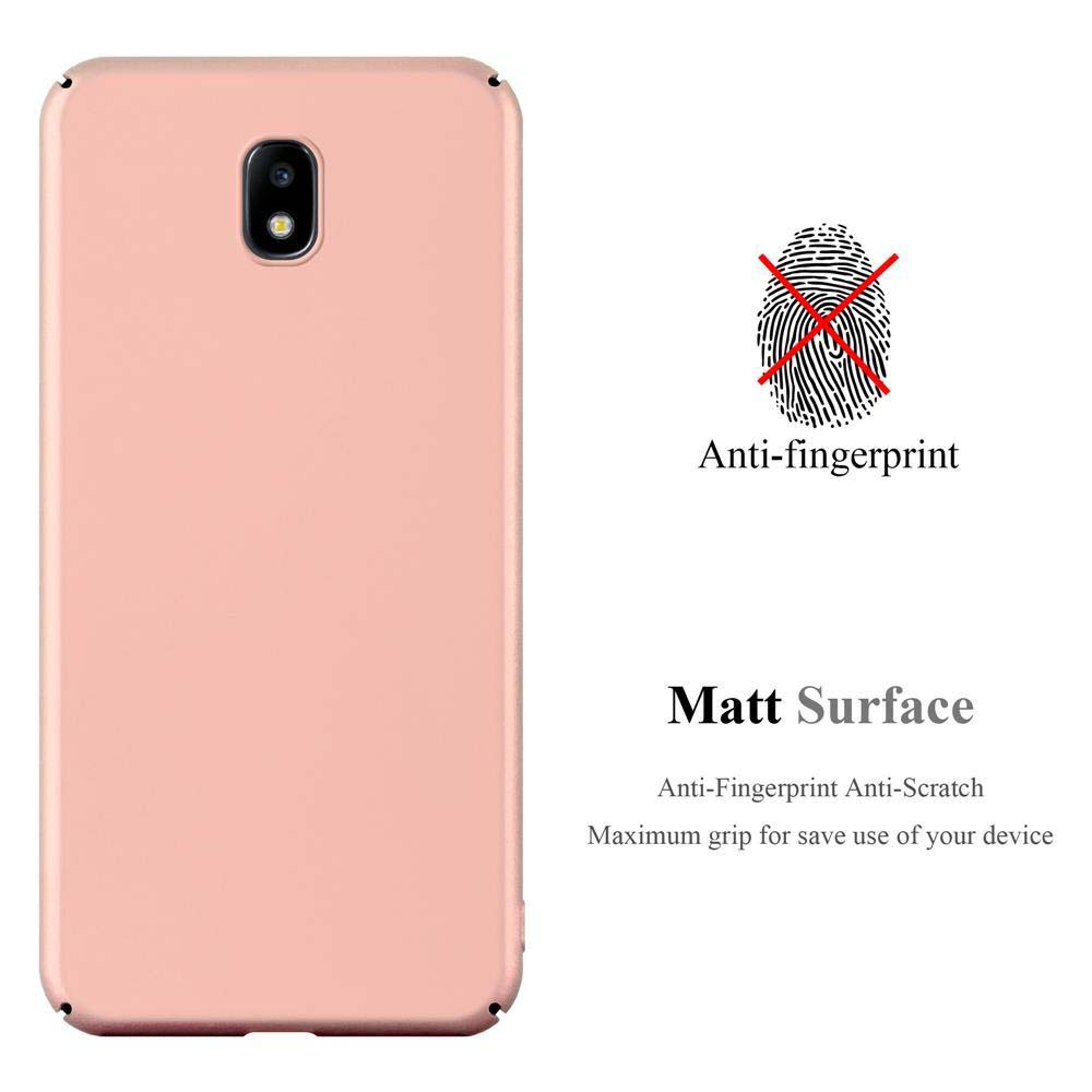 Custodia per telefono rosa con anti-impronte e superficie opaca. Presenta un ritaglio per la fotocamera.