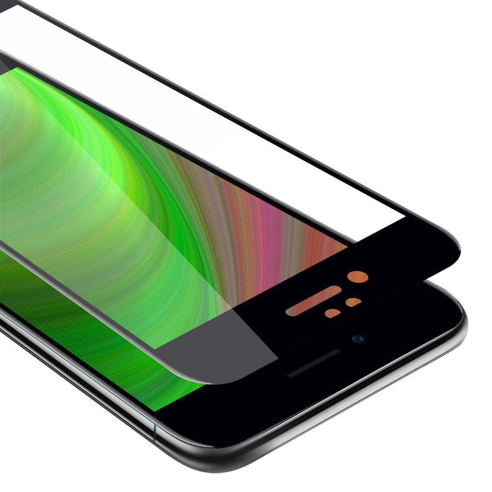 Primer plano de un protector de pantalla para teléfono. El protector es negro en los bordes.