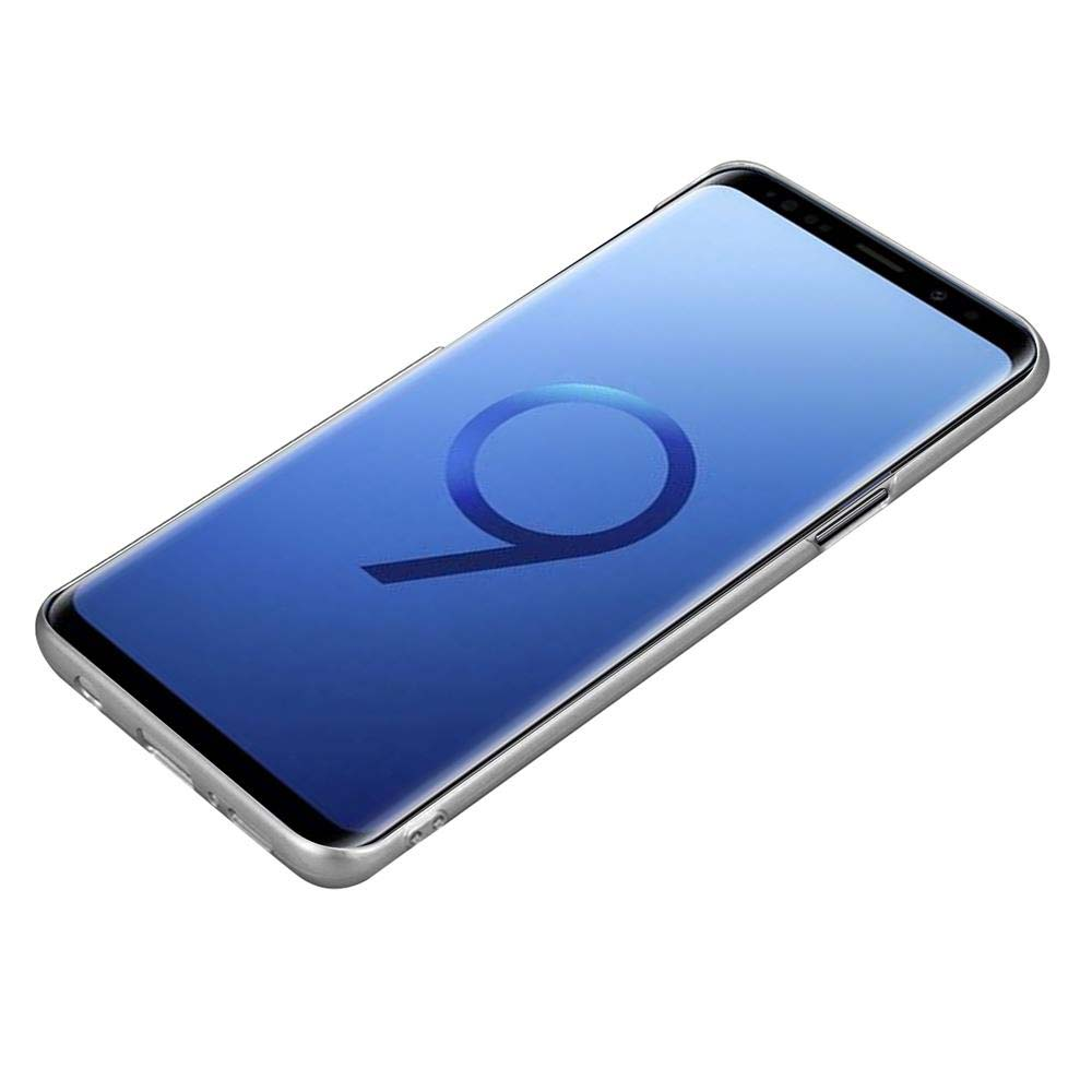 Smartphone mit großer Neun auf blauem Farbverlauf, schräge Ansicht.