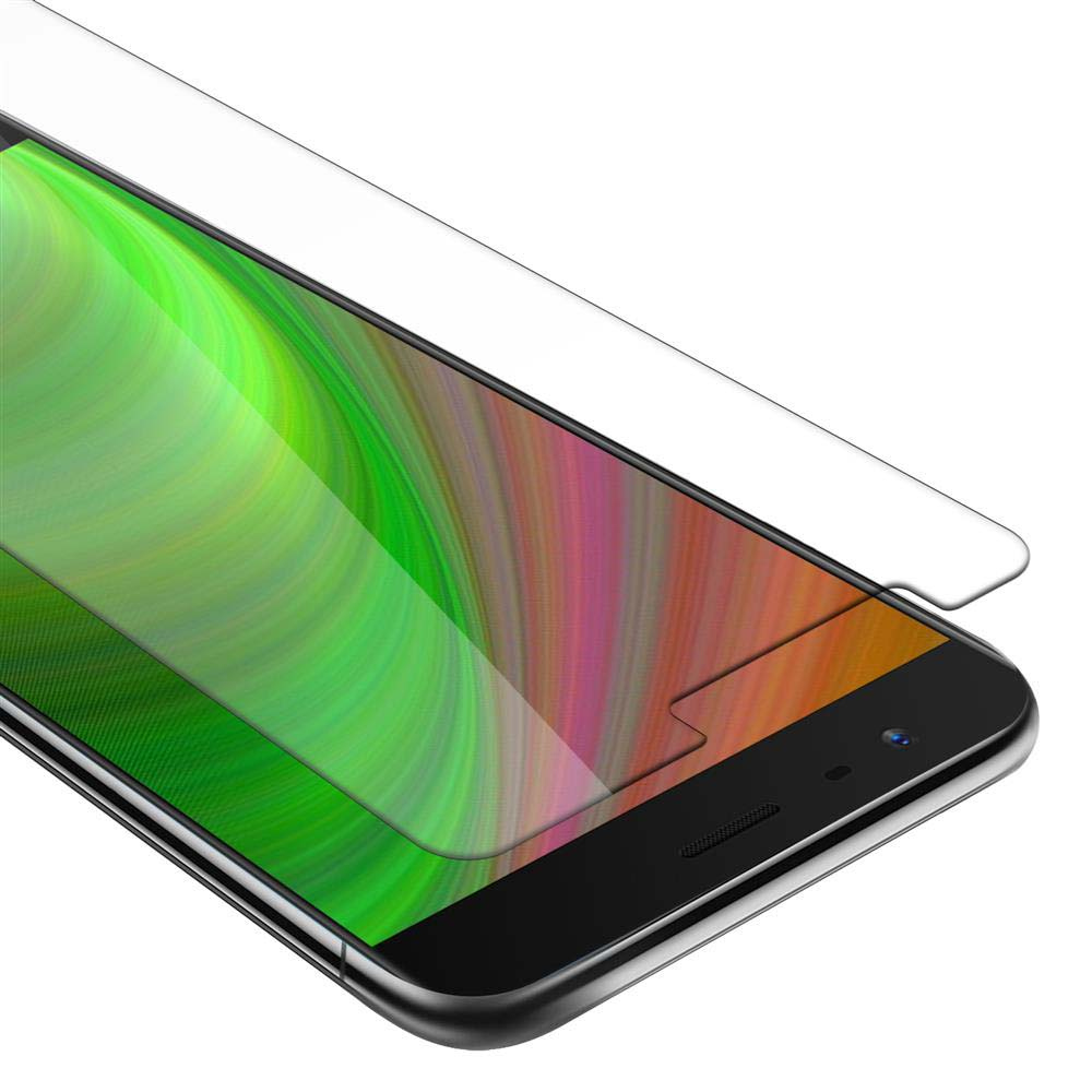 Telefono con protezione schermo. Il protettore è sullo schermo del telefono ed è quasi invisibile.