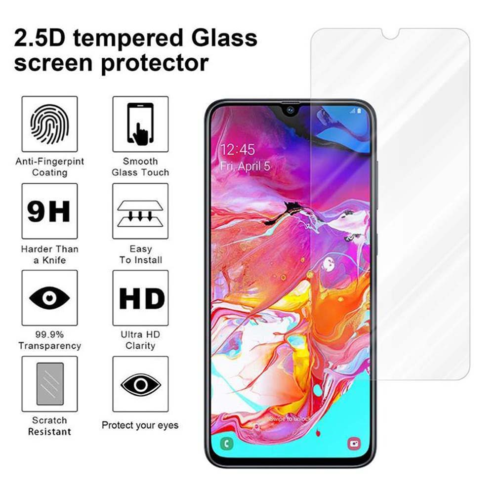 Un telefono con protezione schermo e icone. Il protettore ha funzioni come anti-impronta e nitidezza HD.