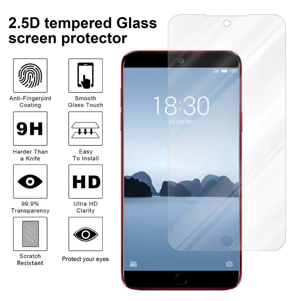 Teléfono con protector de pantalla. Los iconos muestran funciones. Protector: protector de pantalla de vidrio templado 2.5D.