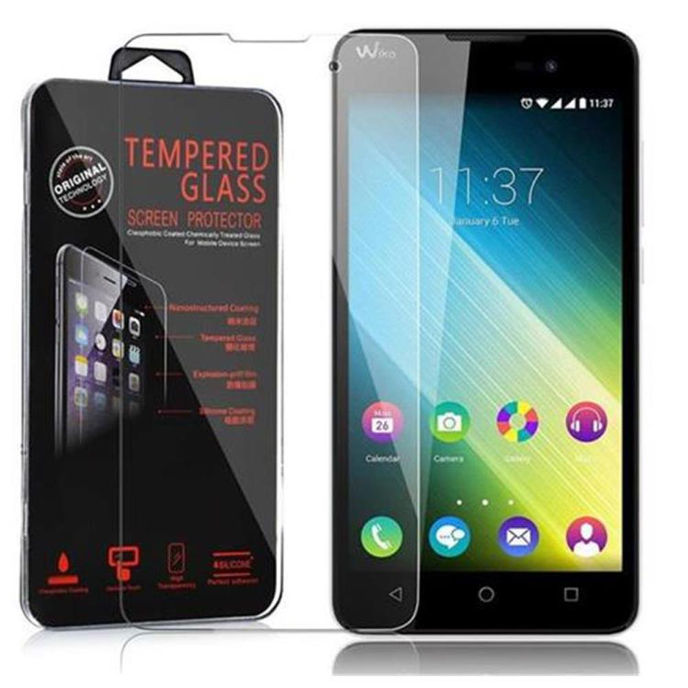 Un telefono e una scatola di protezione dello schermo vengono visualizzati, mostrando lo schermo del telefono con icone e ora.