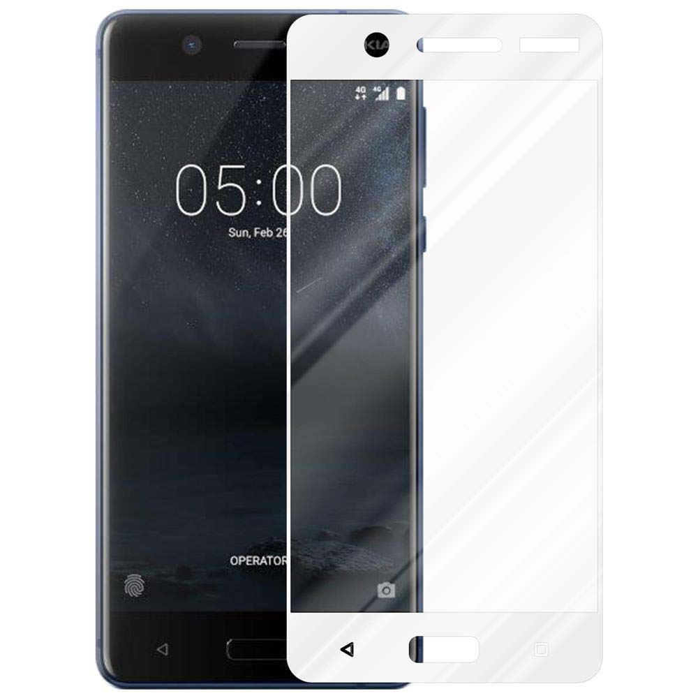 Telefono con protezione per lo schermo, con testo che indica che è anti-impronte.