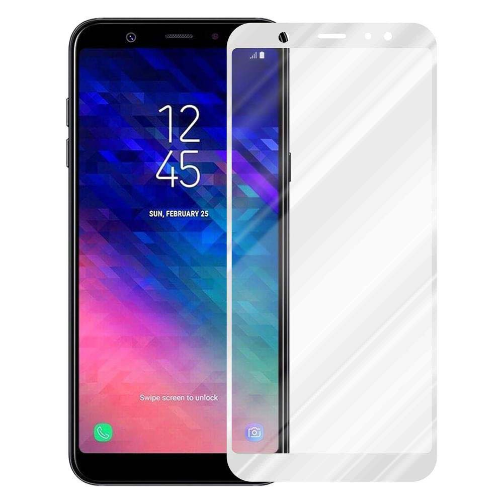 Telefono nero e protezione schermo. Il telefono visualizza l'ora. La protezione è trasparente e copre lo schermo.