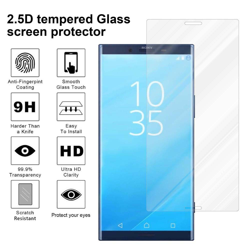 Un telefono con protezione schermo e icone. Le etichette includono anti-impronta, tocco liscio e nitidezza HD.