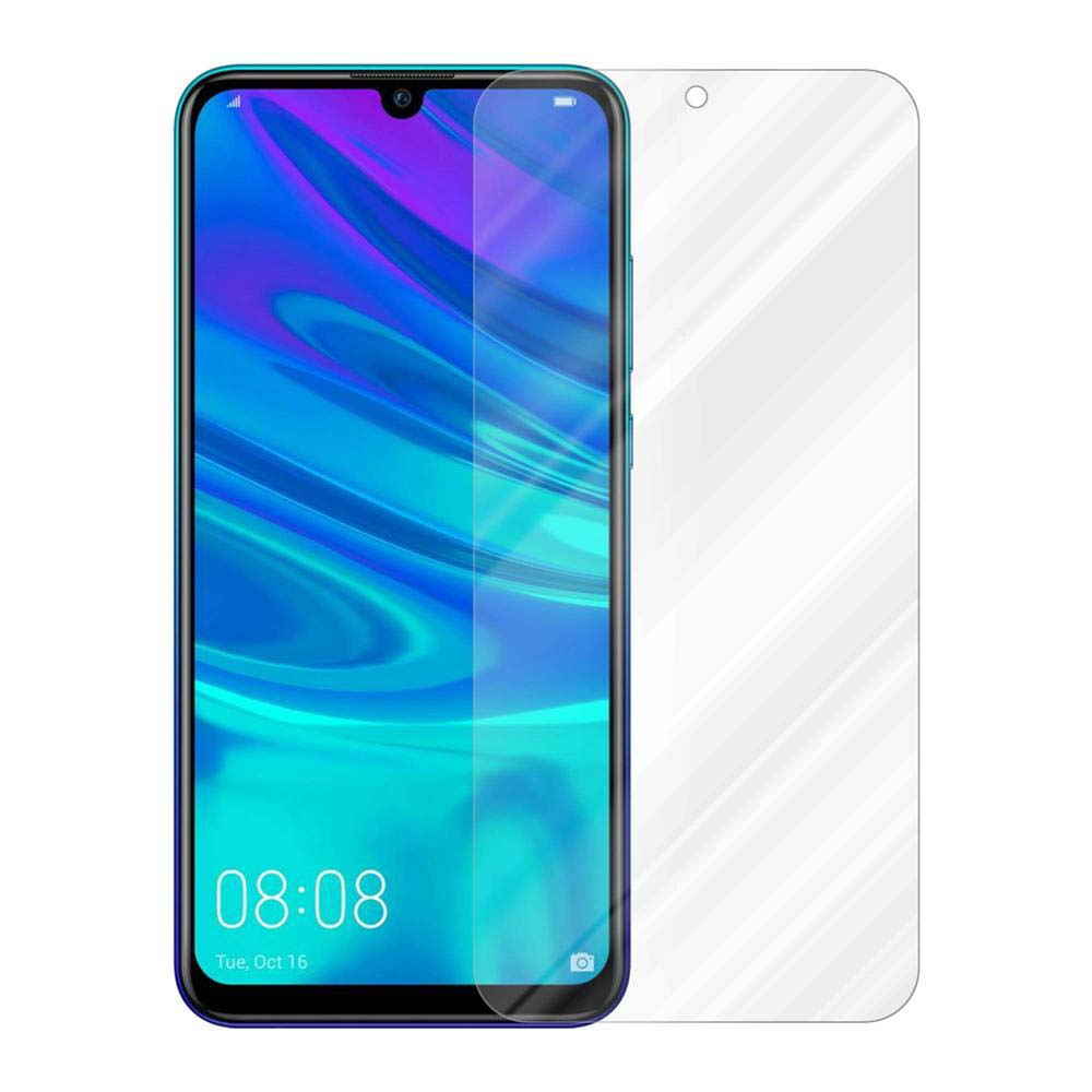 Un telefono con una protezione per lo schermo applicata. Lo schermo mostra l'ora e la data.