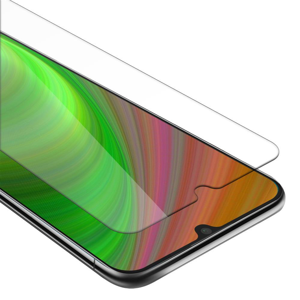 Uno schermo del telefono con una protezione per lo schermo. Lo schermo mostra arte astratta.