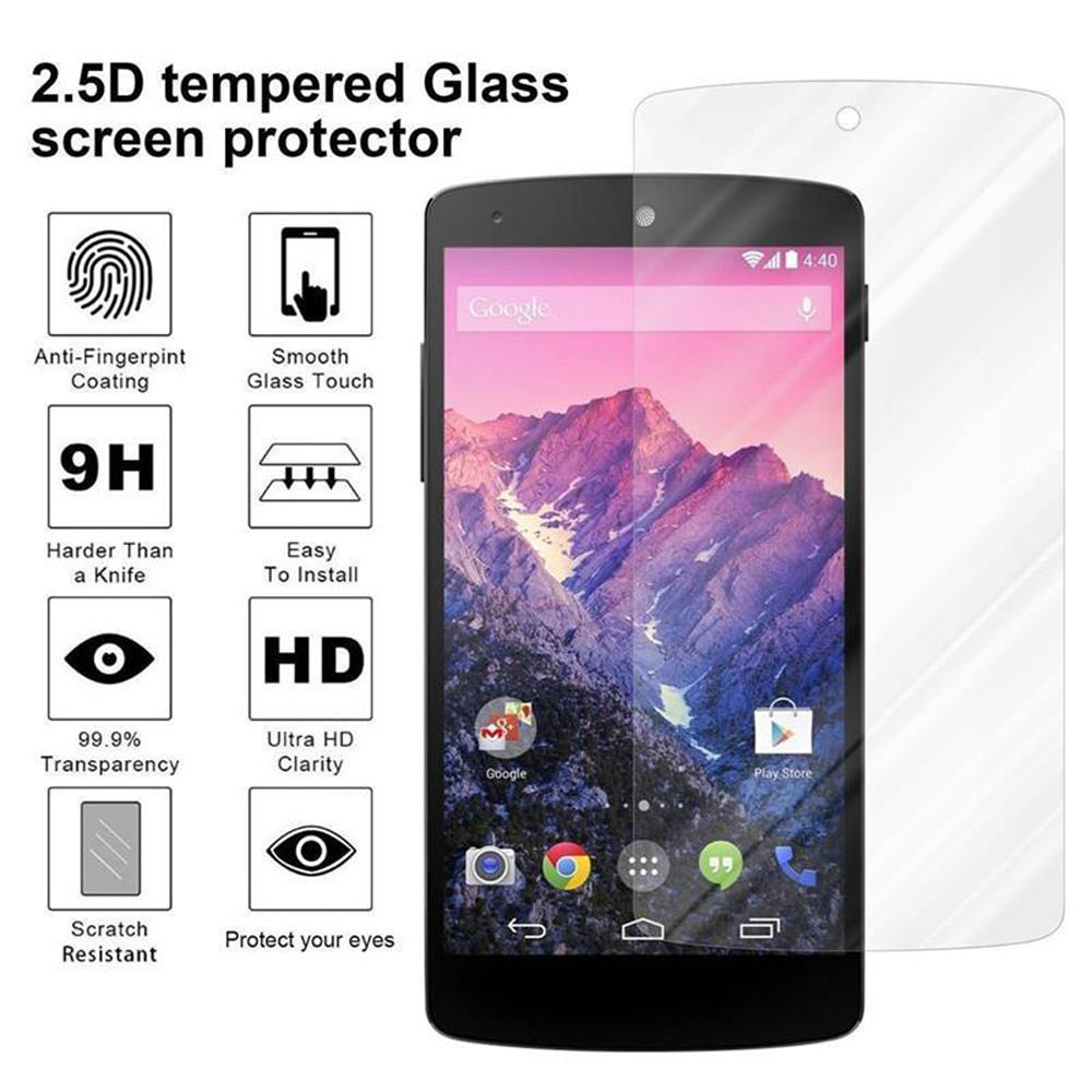 Pantalla de teléfono con protector, iconos, texto y una descripción general de las funciones de protección.
