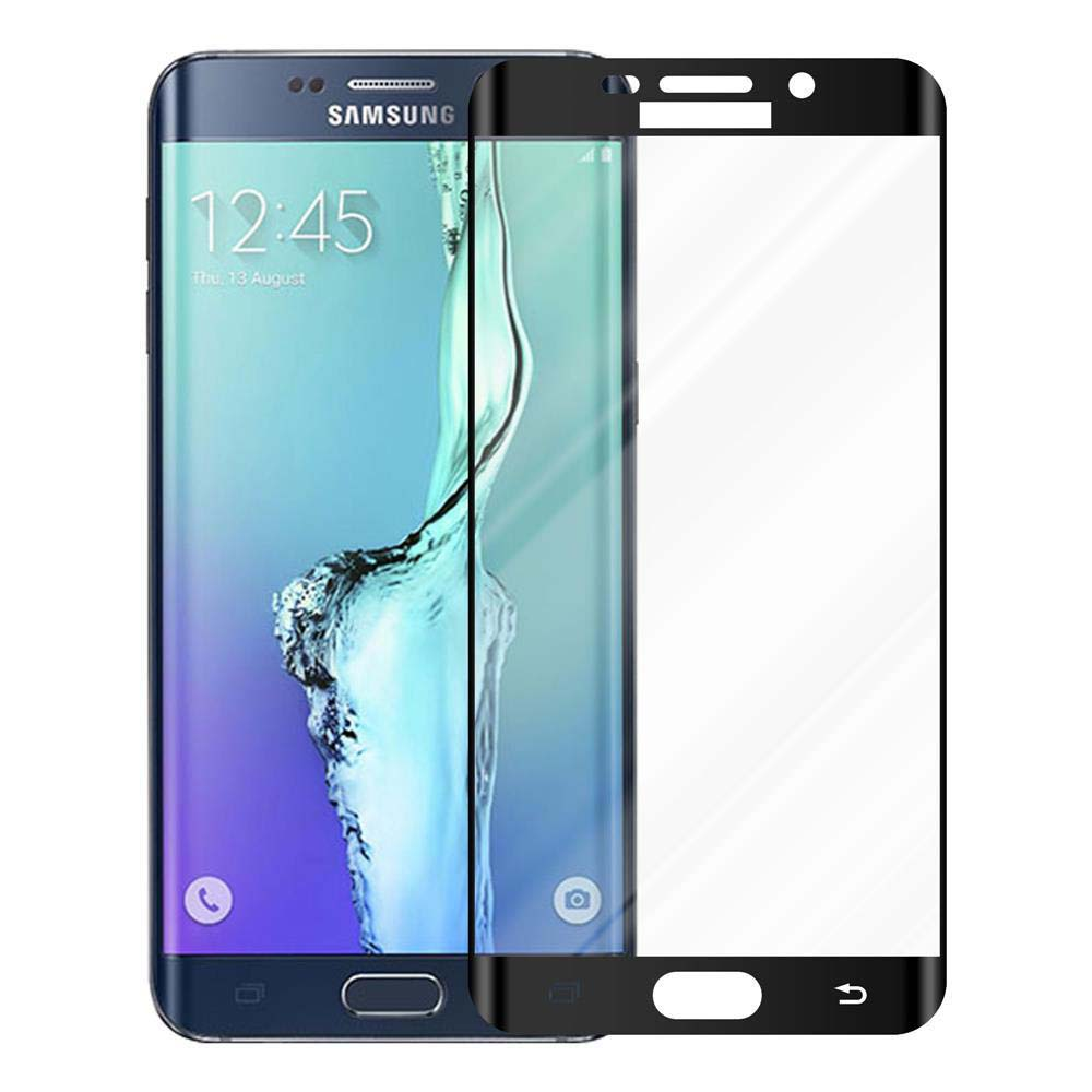 Telefono Samsung blu con protezione schermo. Mostra ora e data.