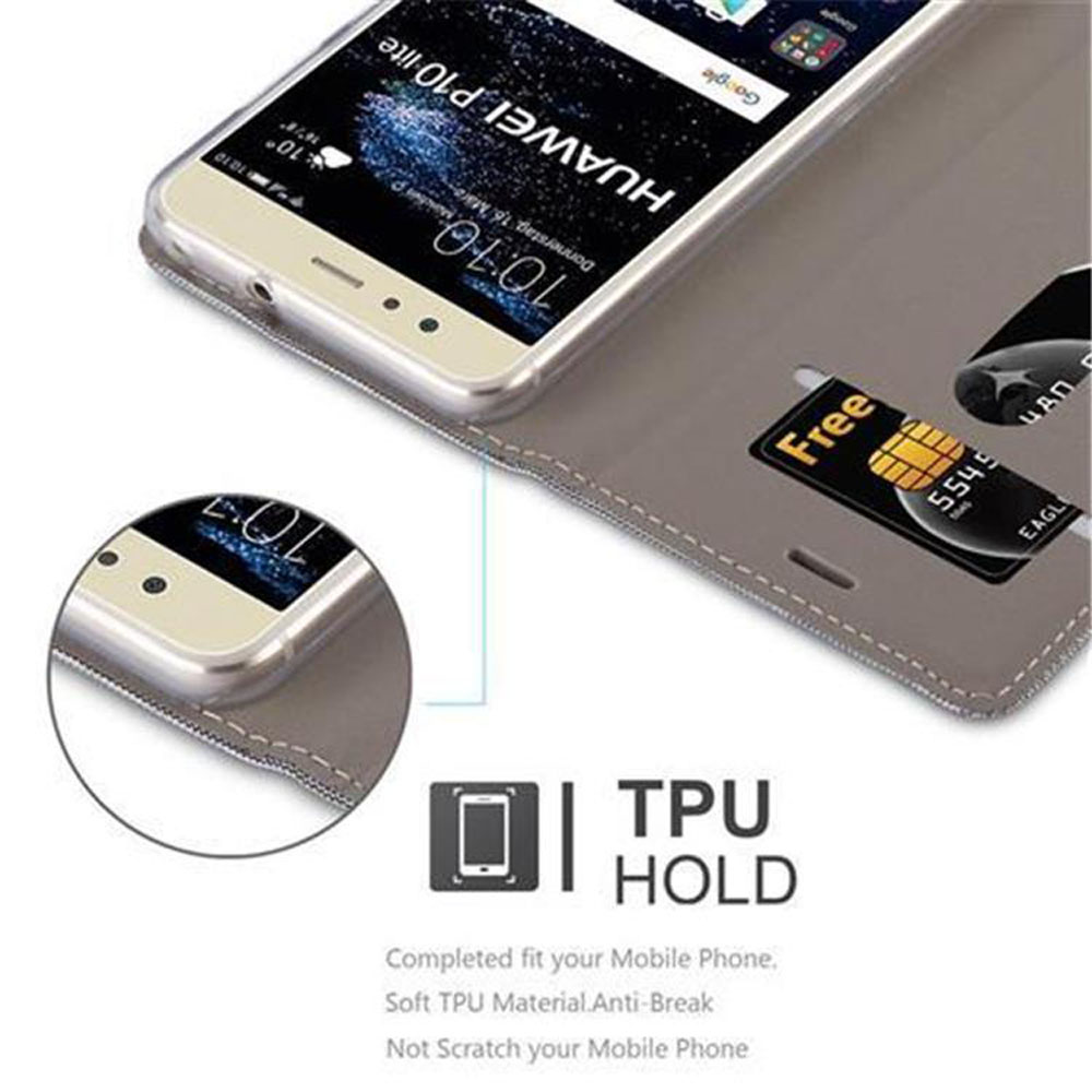 Un telefono all'interno di una custodia, con uno slot per schede con una scheda 'Free'.