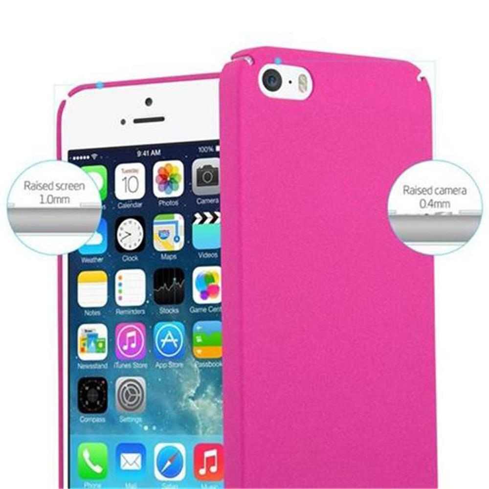 Un iPhone rosa con pantalla de iconos y funda rosa, con detalles de pantalla y cámara elevados.