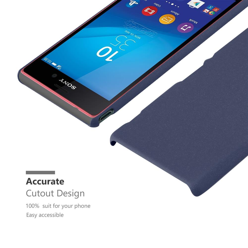Un teléfono y su funda protectora. El teléfono es azul y la funda es de un color similar.