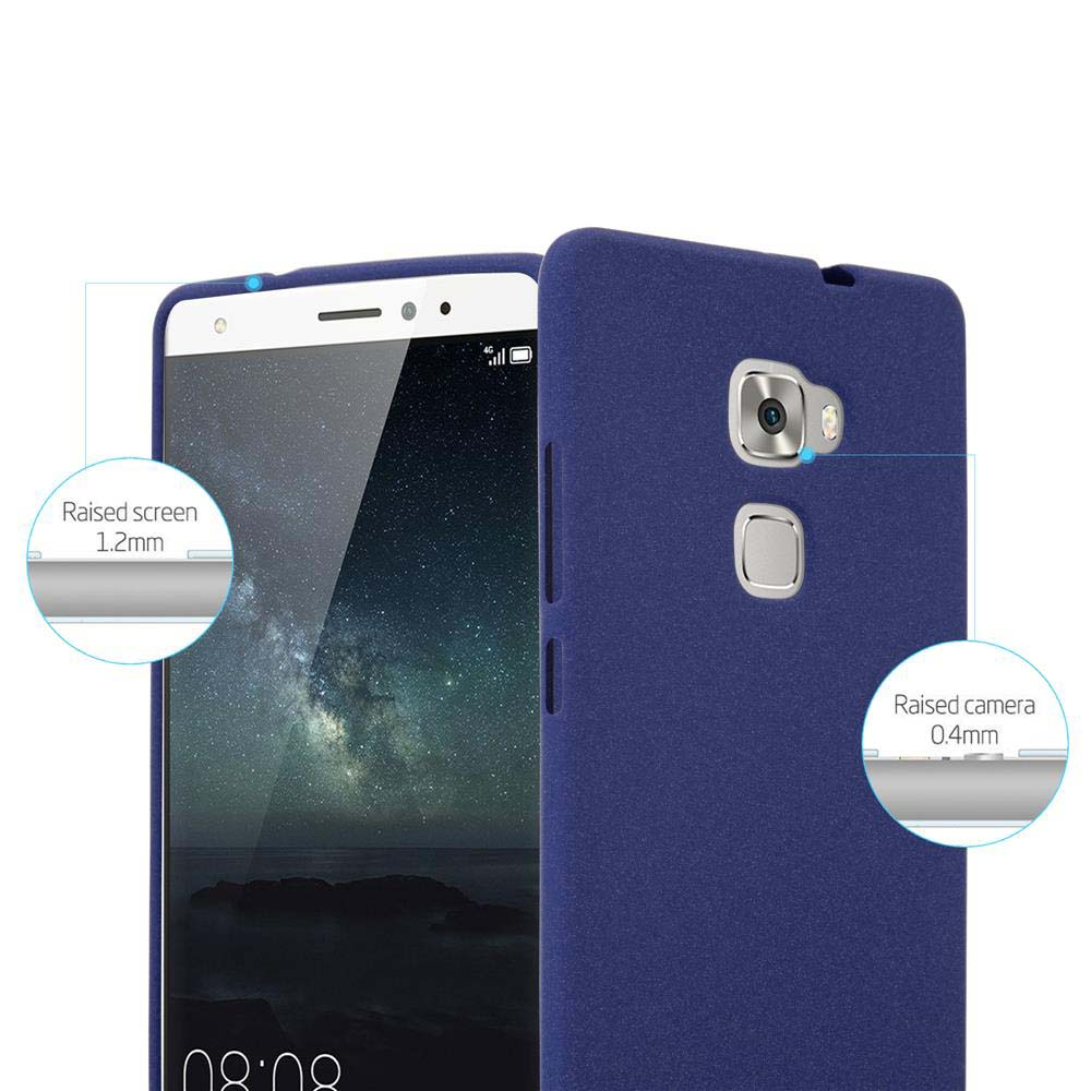 Marineblaue Handyhülle mit Telefon. Das Telefon und die Kamera werden hervorgehoben. Erhöhter Bildschirm 1,2 mm.