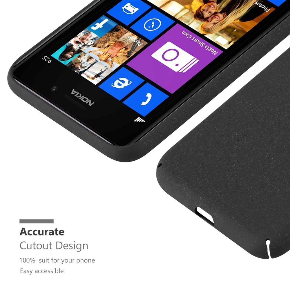 Un telefono Nokia nero in una custodia è mostrato. Lo schermo mostra le icone delle app; la custodia copre i lati.