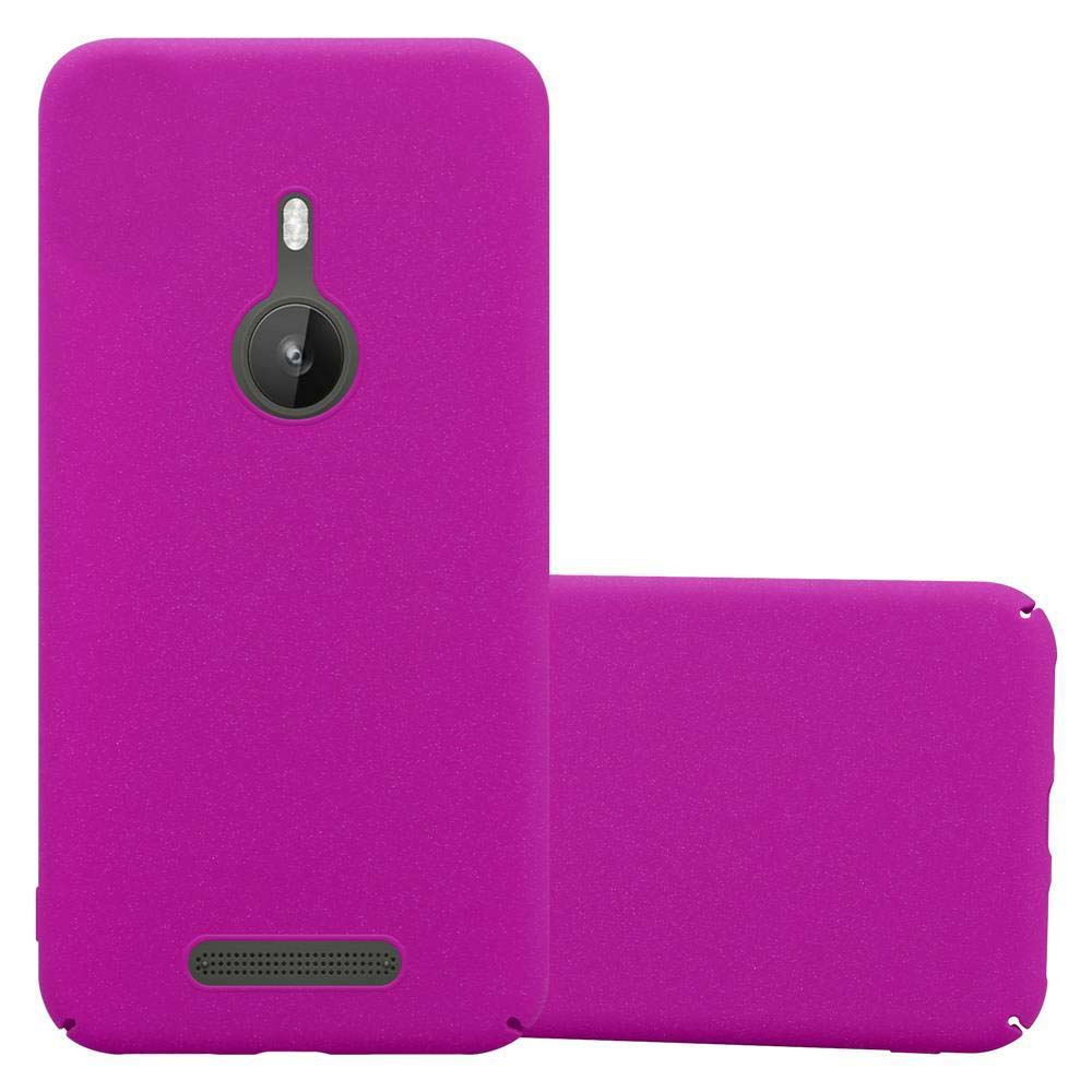 Due custodie magenta per telefono. Una è di lato, l'altra è in piedi.