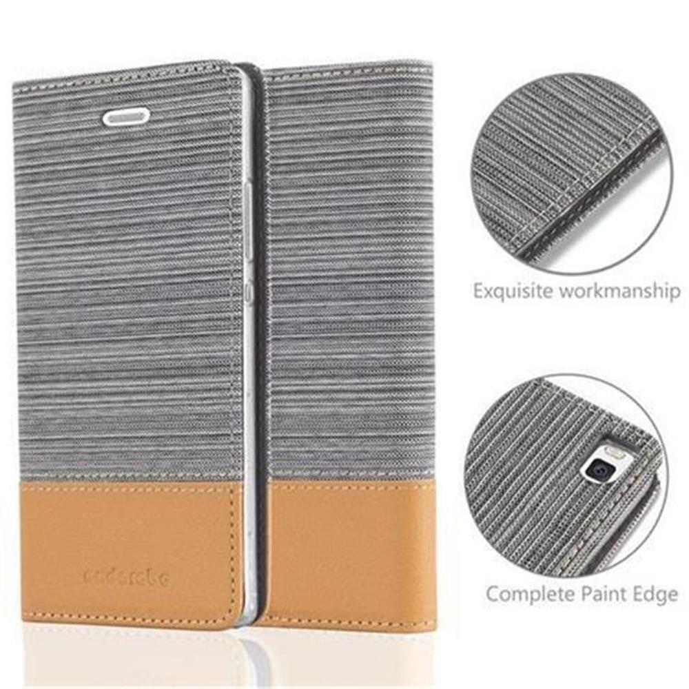 Funda gris con base marrón. Con exquisita mano de obra y detalles completos de borde pintado.