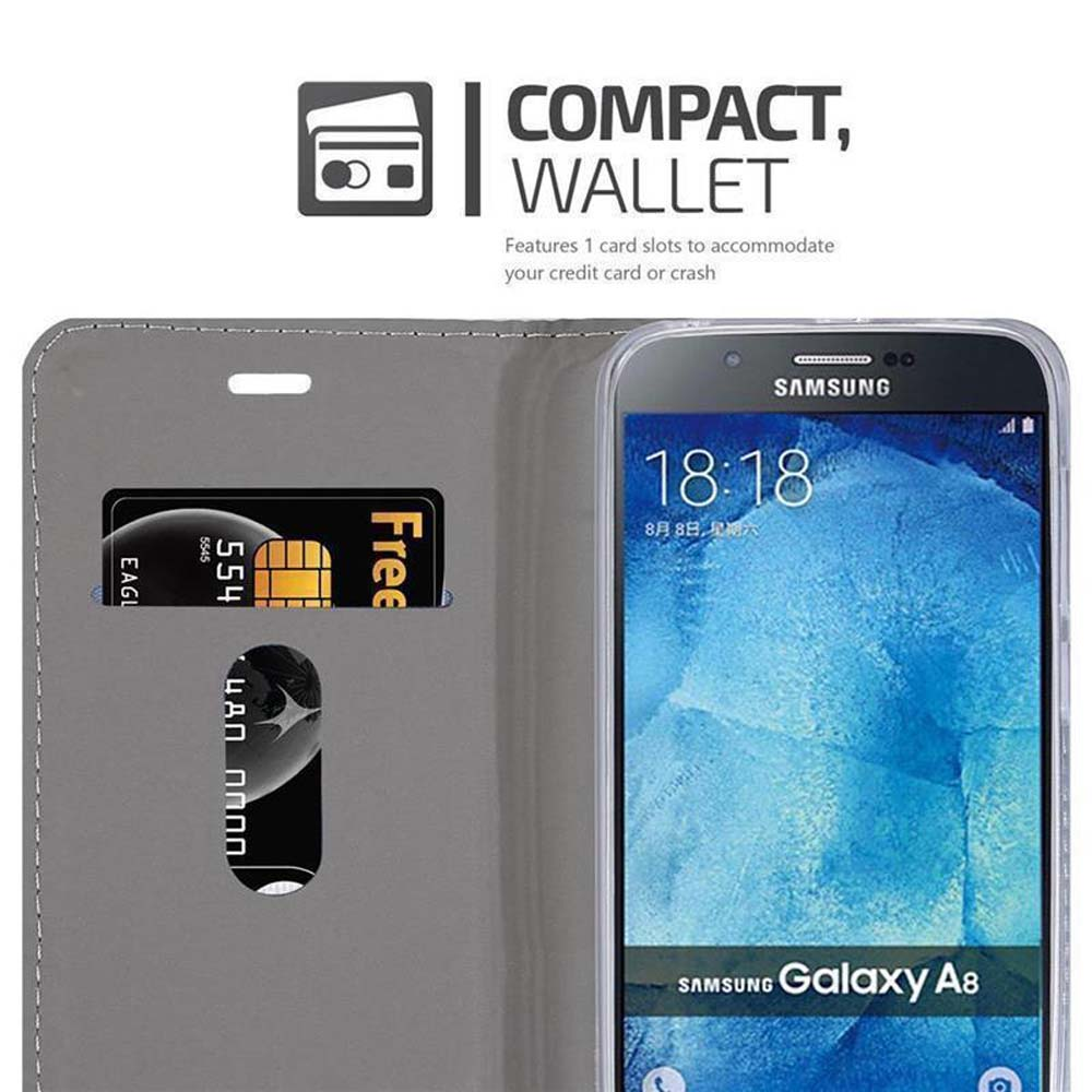 Ein Telefon und eine Brieftaschenhülle mit Karte.