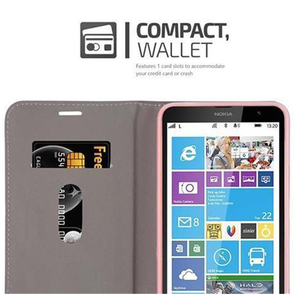 Un étui portefeuille gris avec un téléphone et une carte à l'intérieur.