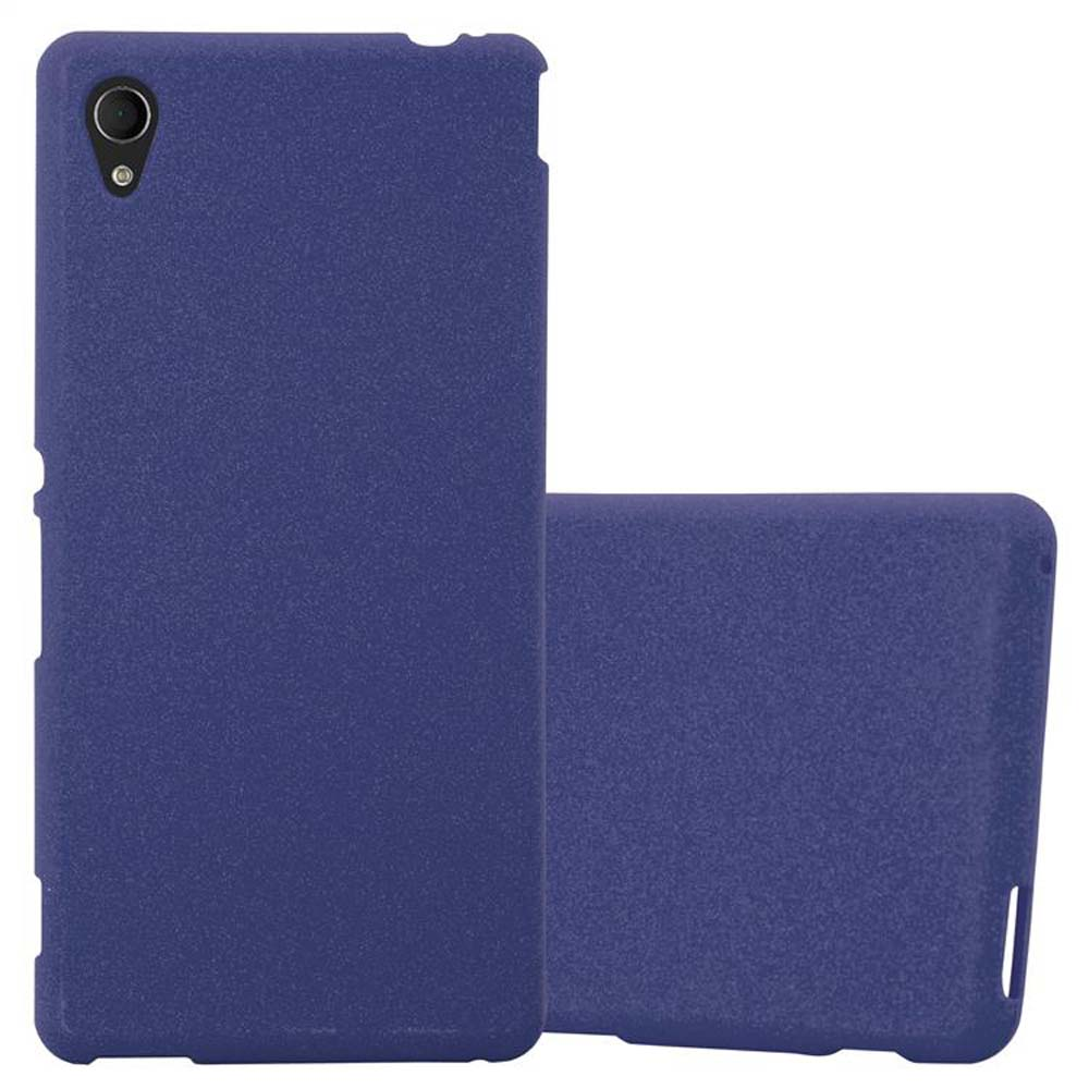 Dos fundas azules. Una abierta y otra cerrada. Ambas con textura suave.