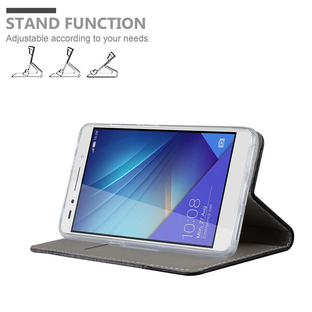 Una custodia per tablet con un tablet all'interno, la custodia è aperta, mostrando lo schermo.