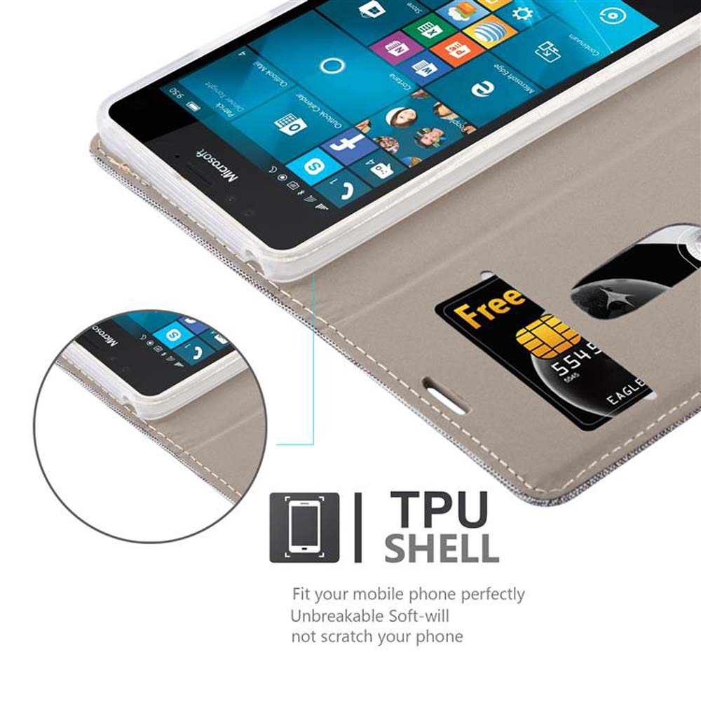 Telefono e custodia con slot SIM, che mostra l'interfaccia del telefono e il testo della scocca in TPU.