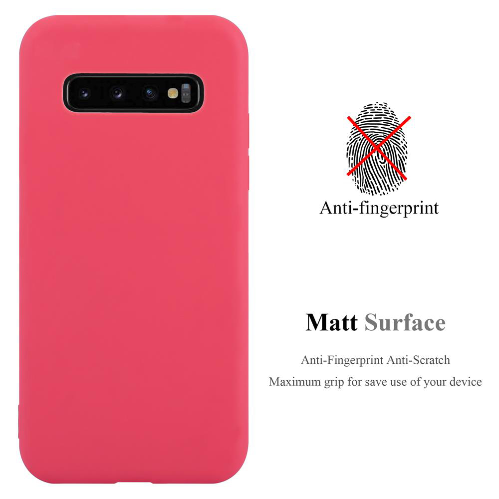 Rote Handyhülle mit Anti-Fingerabdruck und matter Oberfläche.