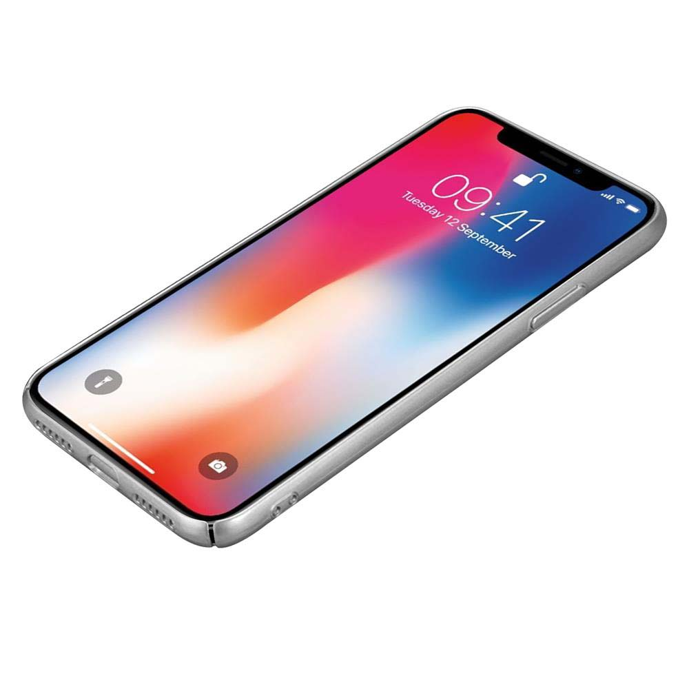 Ein Telefon mit silbernem Rahmen, das die Bildschirmanzeige zeigt.