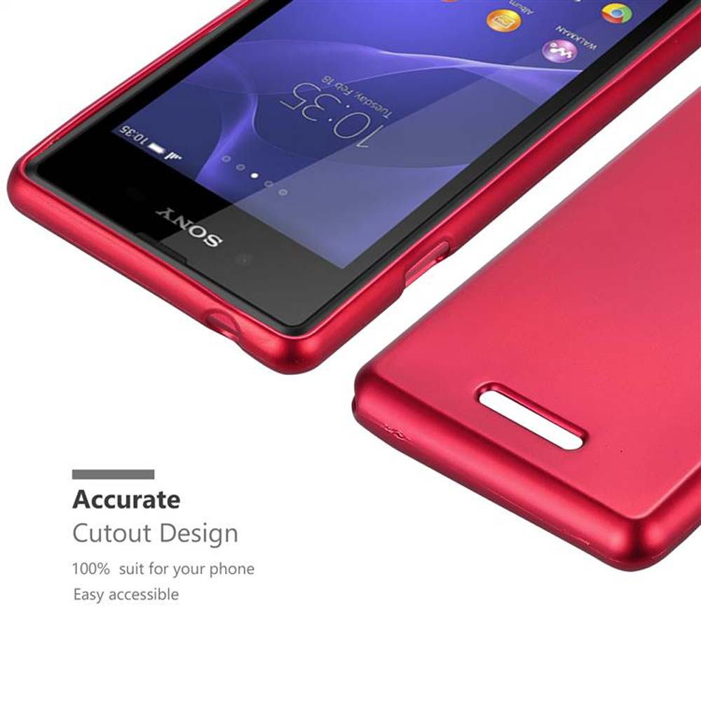 Funda roja para teléfono con un teléfono dentro. El diseño de corte preciso se destaca en la imagen.