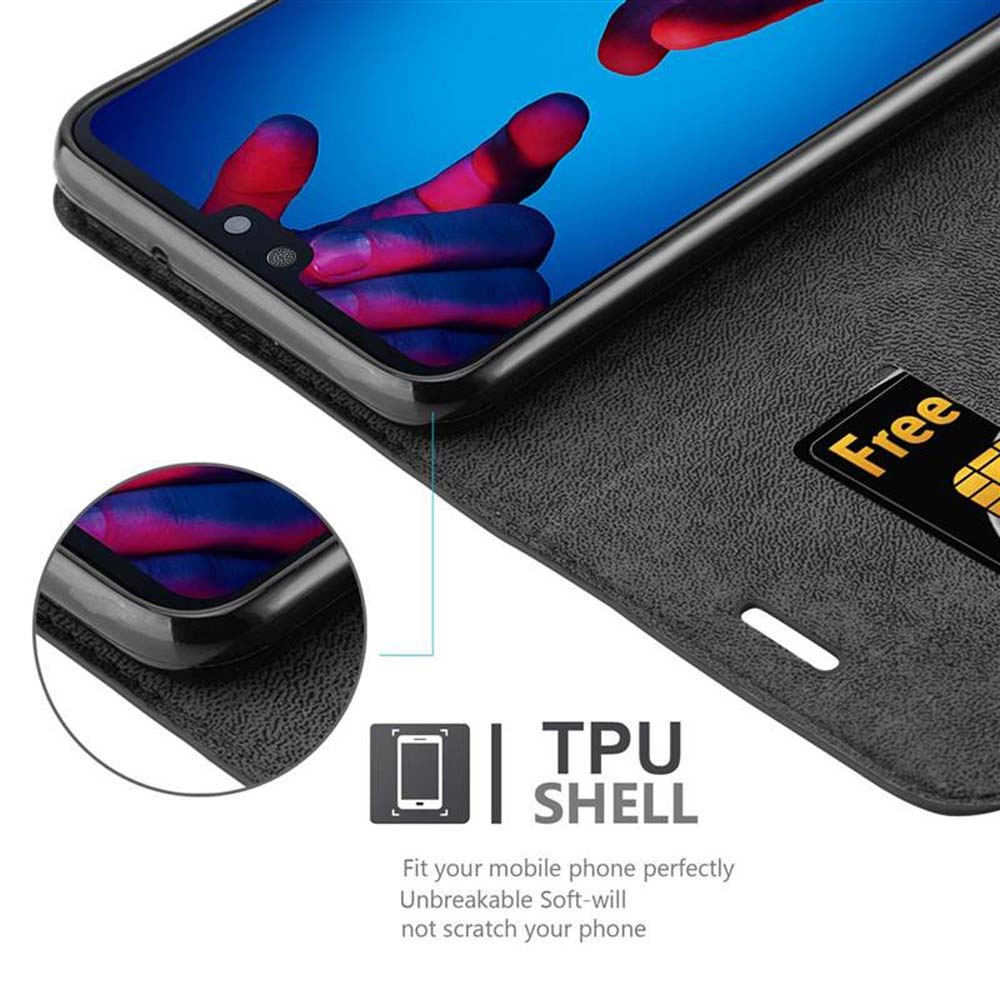 Telefon in einer schwarzen TPU-Schalenhülle. Die Hülle ist geöffnet. Das Telefon zeigt einen lila Bildschirm.