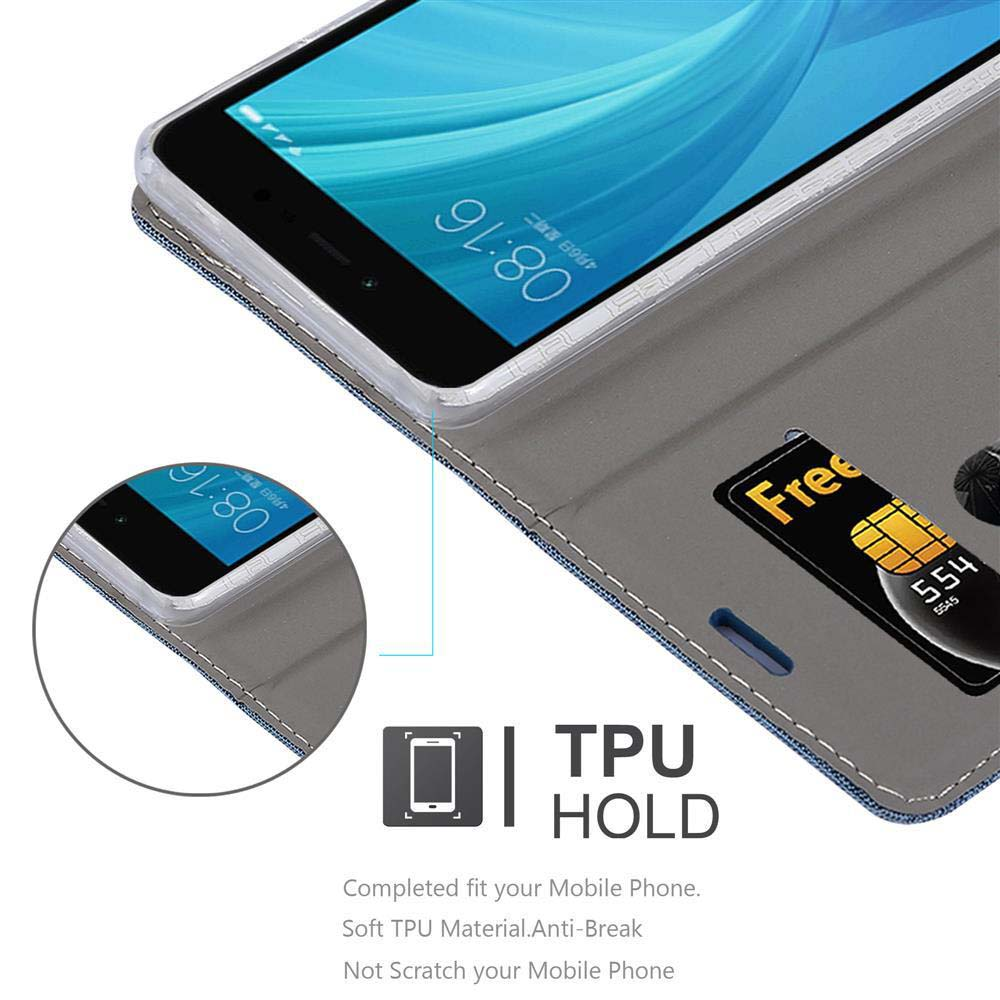 Un telefono in una custodia con una carta di credito all'interno, che mostra una funzione di supporto in TPU.