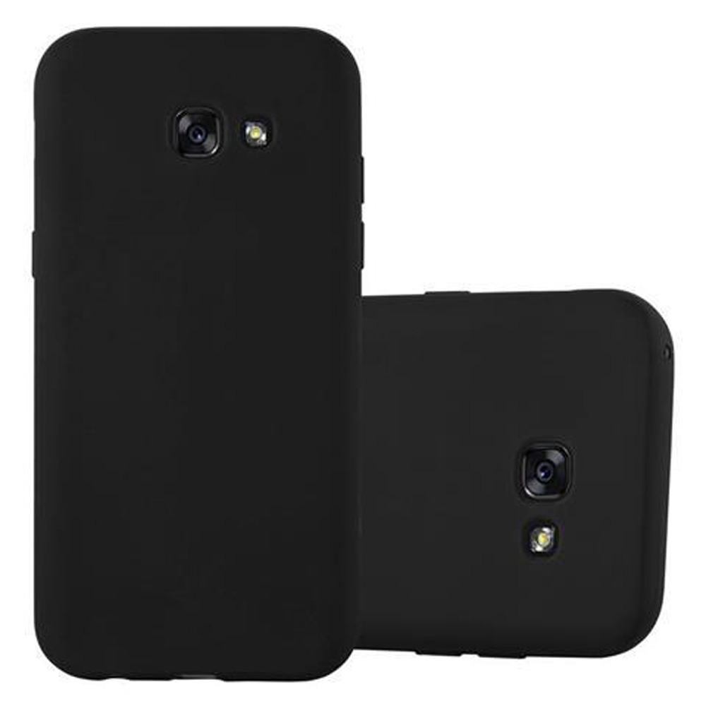Zwei schwarze Handyhüllen. Beide liegen auf weißem Untergrund. Die Hüllen sind für ein schwarzes Telefon.