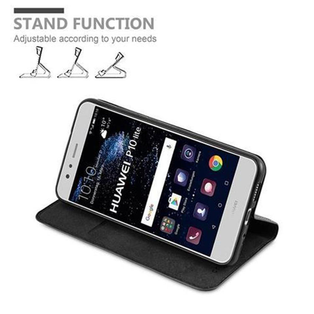 Ein Telefon in einer Hülle, abgewinkelt, mit Ständerfunktion. Ein weißes Telefon ist sichtbar.