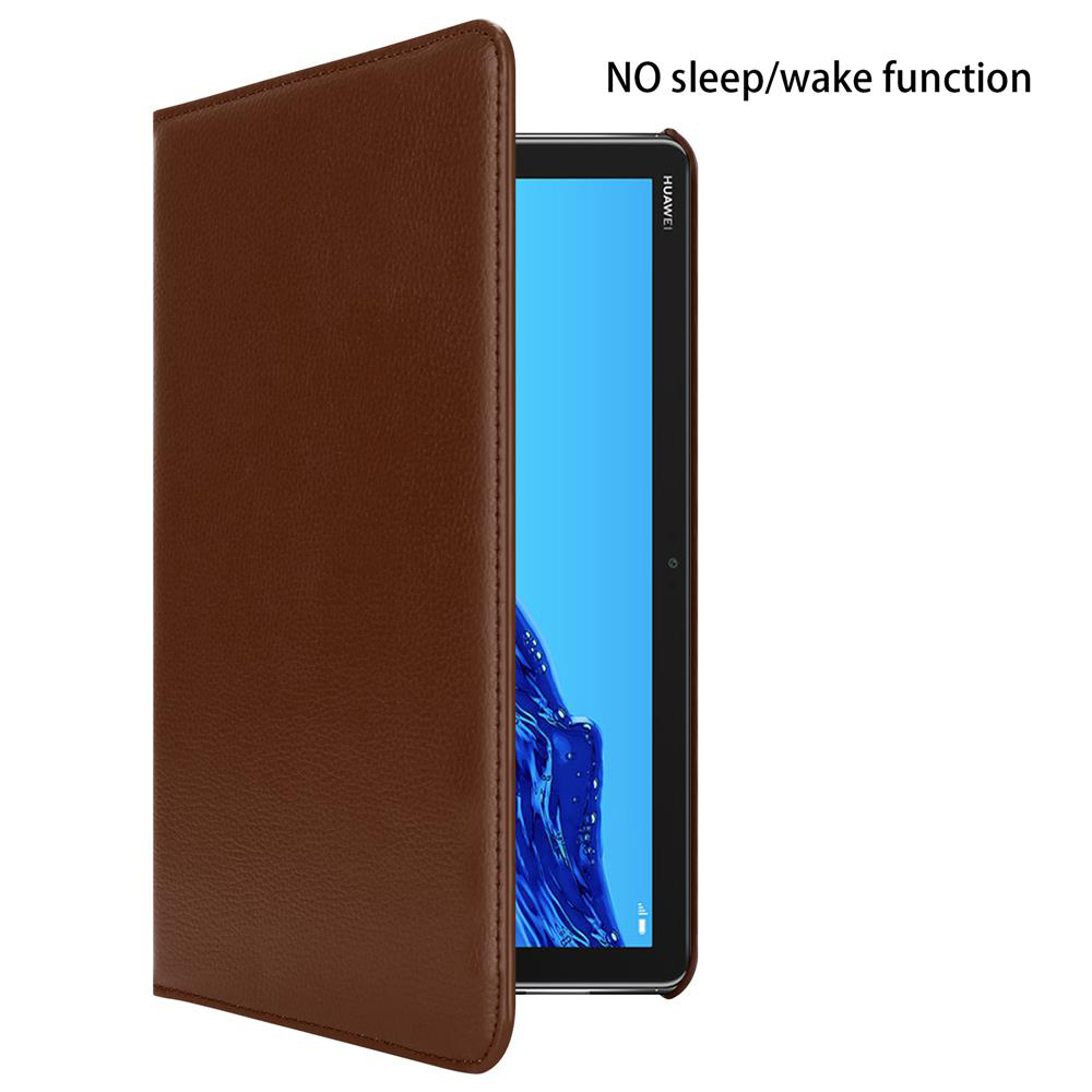 Das Bild zeigt eine braune Hülle mit einem Tablet darin, keine Schlaf-/Weckfunktion wird notiert.