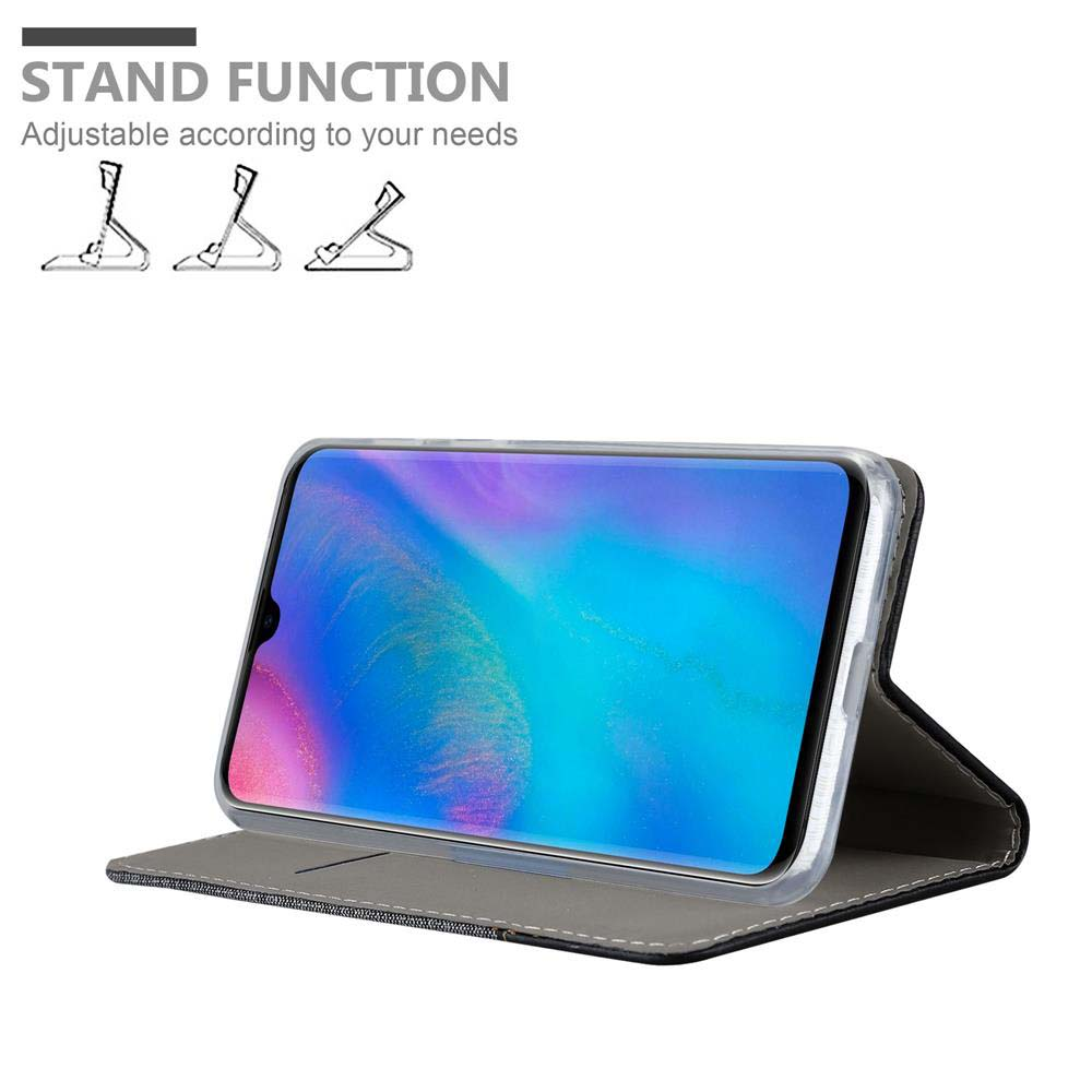 Telefono in una custodia con funzione stand, che mostra il telefono in varie posizioni.